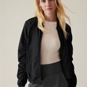 Athleta Wayfarer Bomber Jacket, Black, Size XL (New with Tags)
